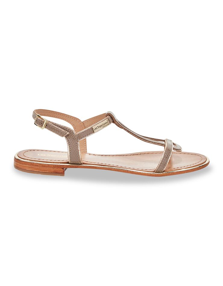 Sandales plates en cuir Hamore (taupe) Sandales plates en cuir Hamore (taupe)