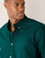 Chemise boutonnée unie Oxford manches longues (vert canard)