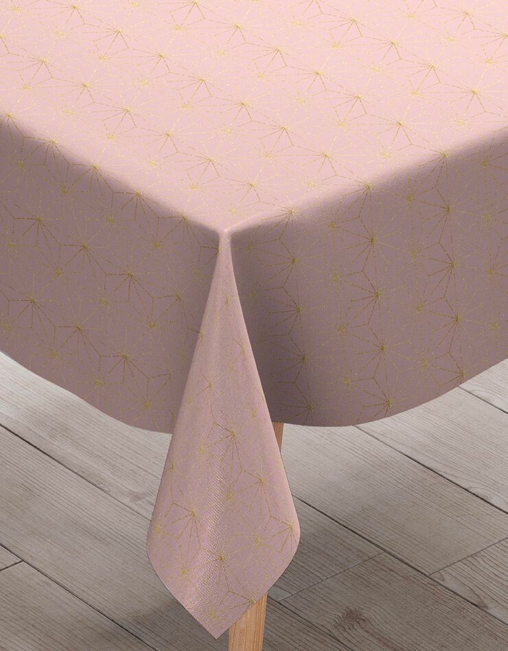Nappe motifs géométriques métallisés (rose)