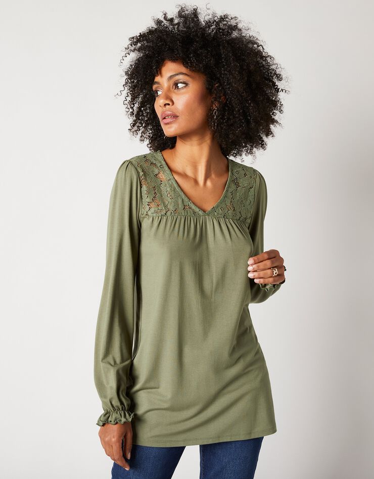 Tunique col V dentelle jersey (bronze) Tunique col V dentelle jersey (bronze)