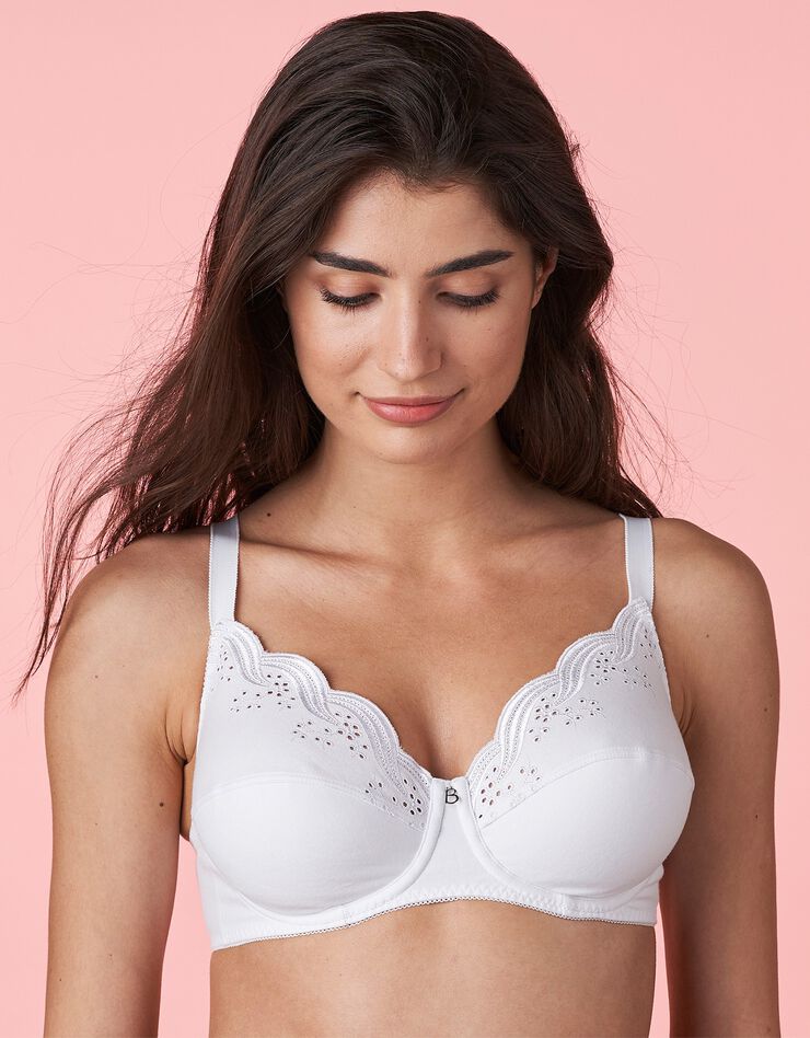 Soutien-gorge emboîtant Emily coton stretch uni - avec armatures (blanc) Soutien-gorge emboîtant Emily coton stretch uni - avec armatures (blanc)