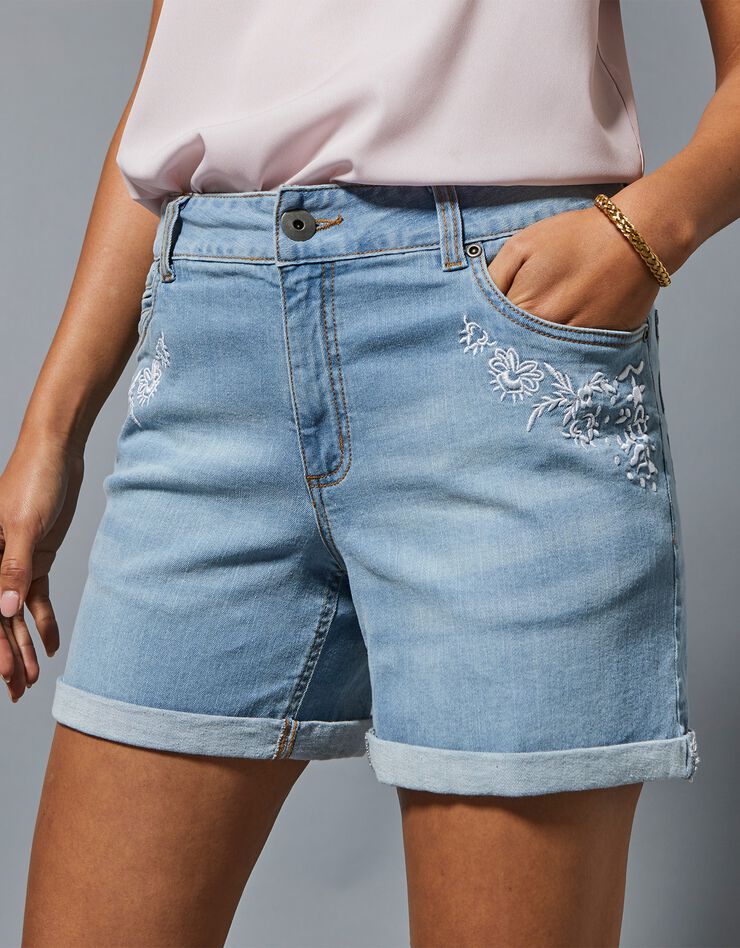 Short denim brodé (bleached) Short denim brodé (bleached)