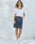 T-shirt col carré galon fantaisie (blanc)
