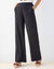 Pantalon large viscose/lin (noir)