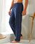 Pantalon pyjama uni coton piping contrasté (marine)