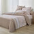 Linge de lit Gabrielle imprim&eacute; pois-fleurs-dentelle - coton 57 fils/cm&sup2; (sable)