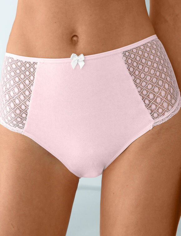 Culotte maxi dentelle coton uni Tropea - lot de 4 (blanc + poudre)