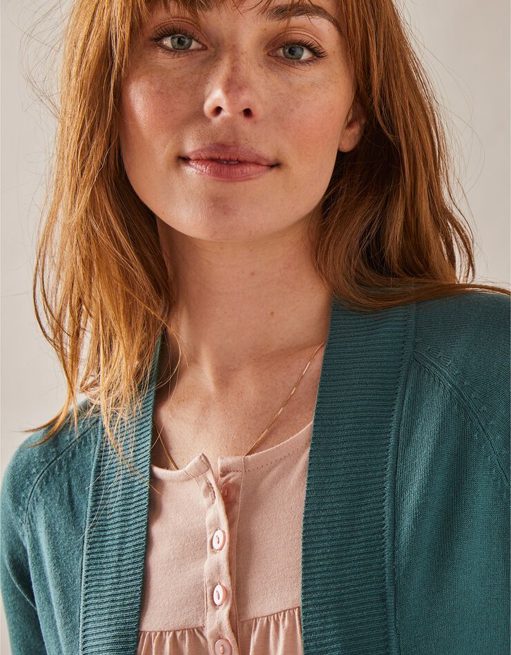 Gilet long porter ouvert (vert grisé) Gilet long porter ouvert (vert grisé)