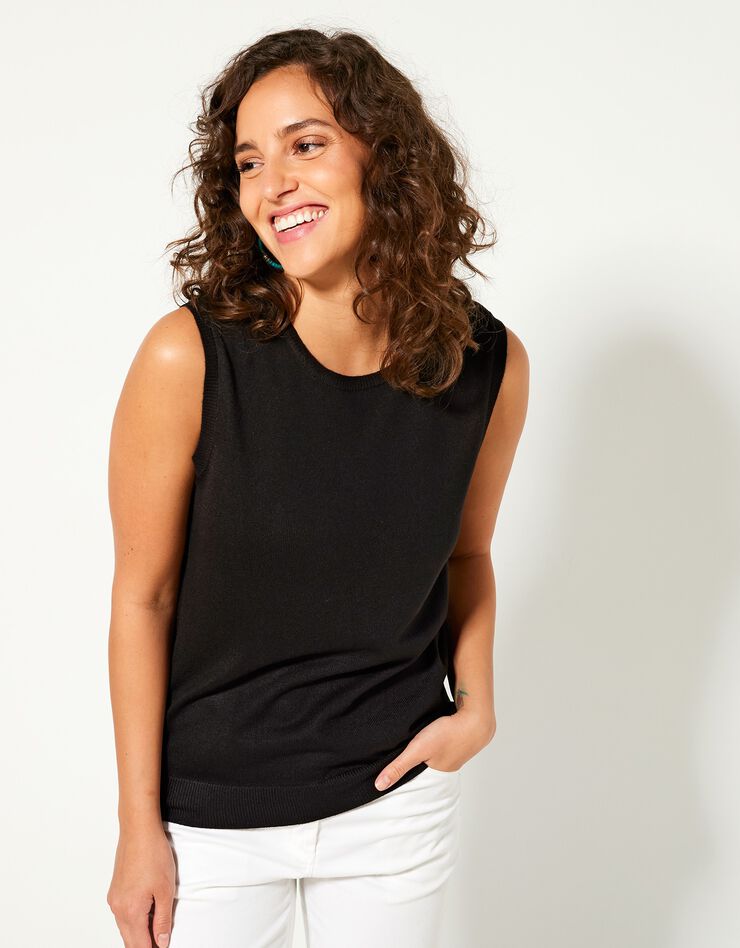 Pull sans manches toucher cachemire (noir) Pull sans manches toucher cachemire (noir)
