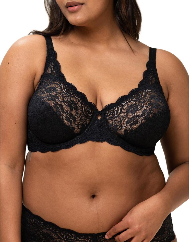 Soutien-gorge emboîtant dentelle "Amourette"- avec armatures (noir) Soutien-gorge emboîtant dentelle "Amourette"- avec armatures (noir)
