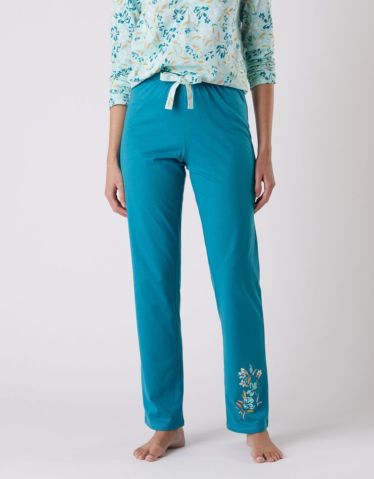 Pantalon pyjama coton imprimé "jardin secret" (émeraude) Pantalon pyjama coton imprimé "jardin secret" (émeraude)