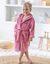 Peignoir de bain enfant à capuche licorne personnalisable microfibre (rose)