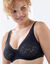 Soutien-gorge forme minimiseur en dentelle bicolore avec armatures (noir)