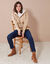 Gilet zippé fourré maille moulinée (beige chiné)