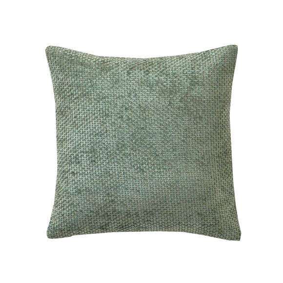 Housse de coussin unie tissage chenille - lot de 2 (vert)