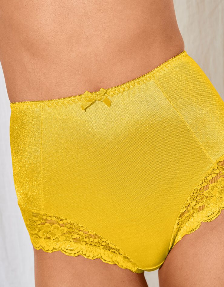 Gainette maille satinée et dentelle Avila - lot de 2 (jaune + tilleul)