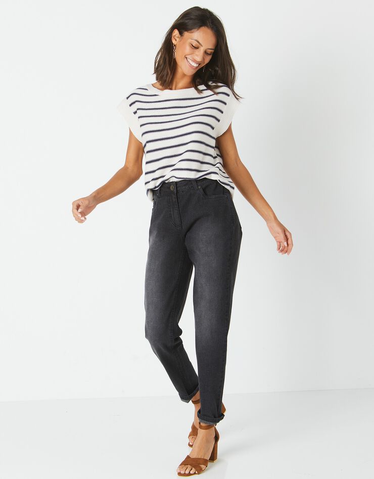 Jean stretch coupe mom spécial petites (noir) Jean stretch coupe mom spécial petites (noir)