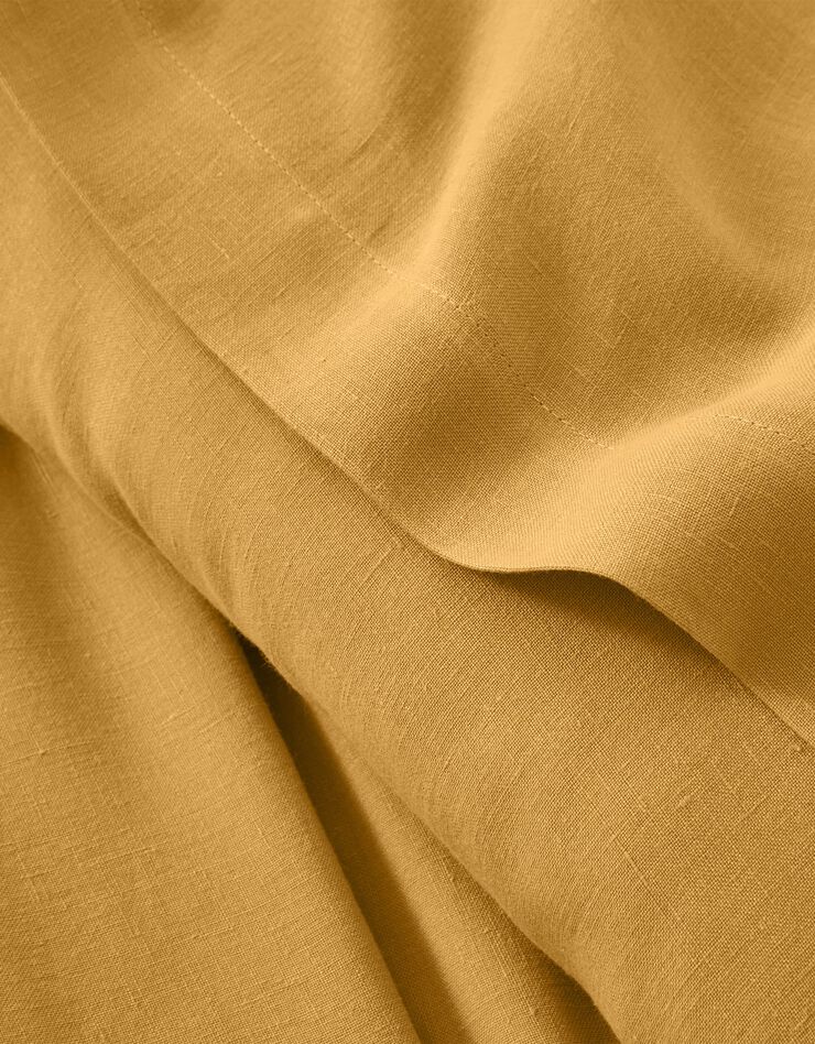 Linge de lit uni lin lavé (miel)