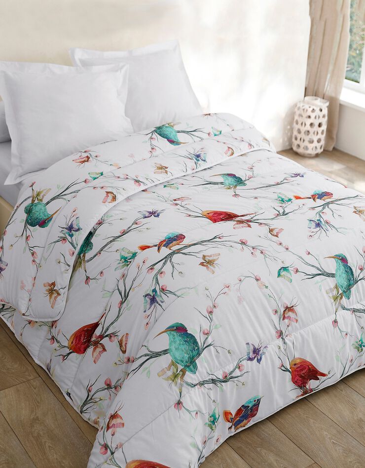 Couette coton imprimée Oiseaux 200 g/m2 (blanc)