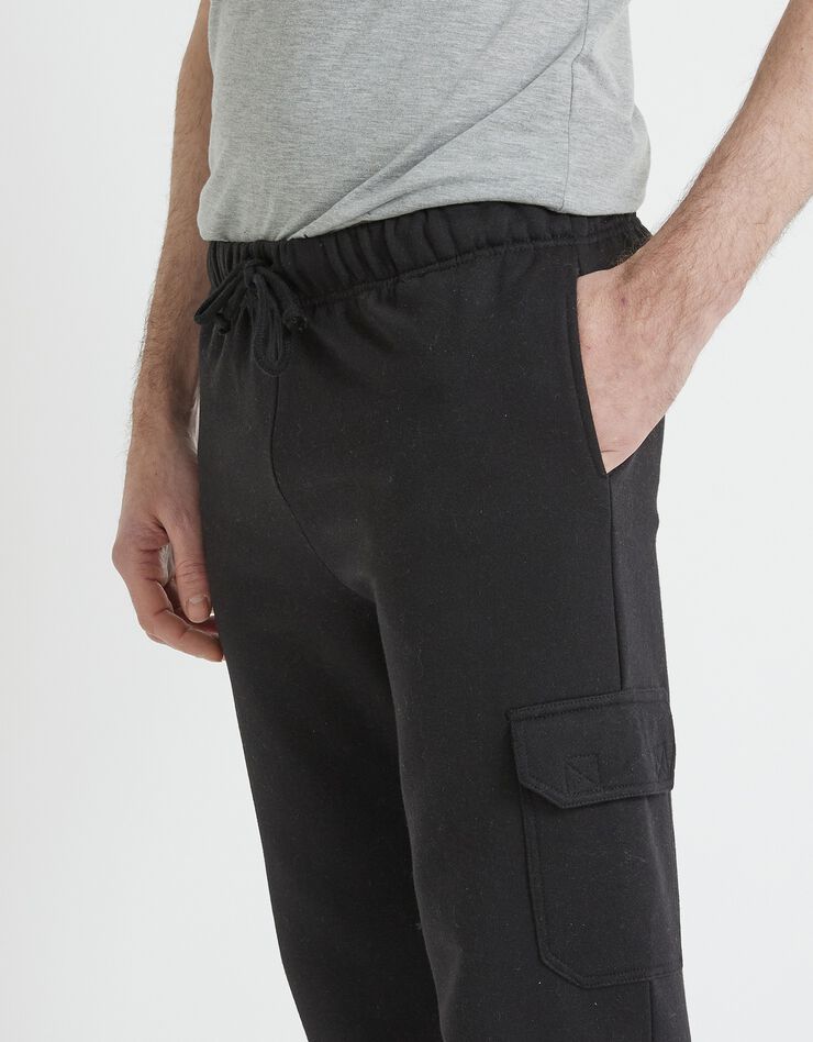 Pantalon molleton cargo (noir)