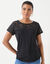 T-shirt manches courtes dentelle (noir)