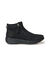 Boots compensées en croûte de cuir (noir)