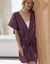 Kimono uni manches courtes - collection upcycling (prune)