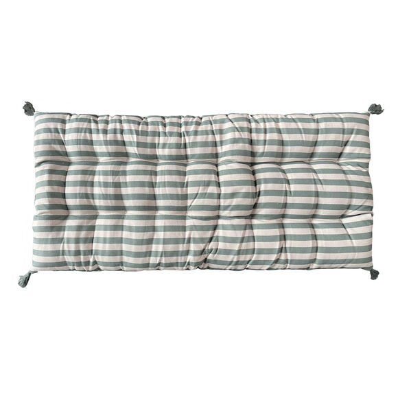 Coussin de sol imprim&eacute; rayures (naturel / vert)