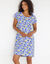 Chemise de nuit courte imprimé citrons - lot de 2 (bleu + safran)