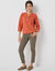 Pull col tunisien manches 3/4, maille fantaisie (orange foncé)