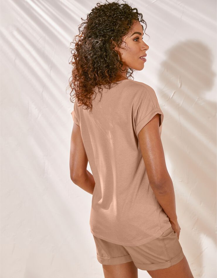 Tee-shirt boite, imprimé papillons (noisette) Tee-shirt boite, imprimé papillons (noisette)