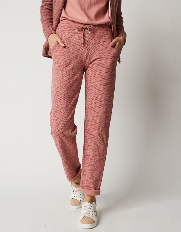 Pantalon molleton imprimé chiné (rose chiné) Pantalon molleton imprimé chiné (rose chiné)