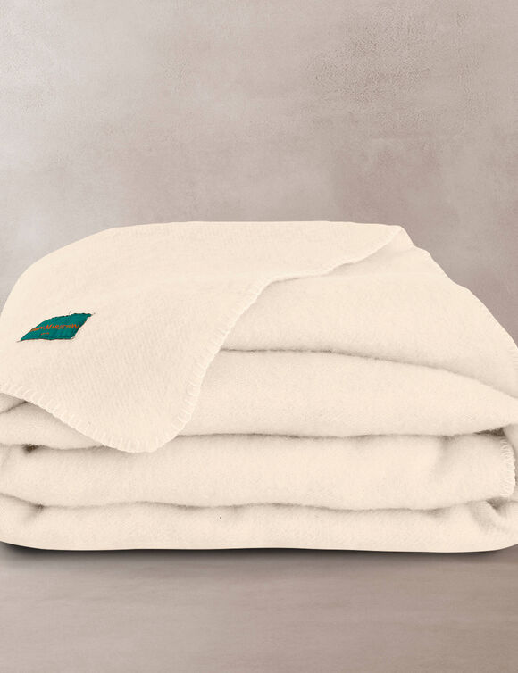Couverture pure laine fabrication fran&ccedil;aise 400 g/m&sup2; (naturel)