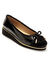 Ballerines compens&eacute;es en cuir verni, largeur confort  (noir)