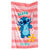 Drap de bain enfant Stitch&reg; &agrave; personnaliser, &eacute;ponge et velours coton - 320g/m&sup2; (rose)