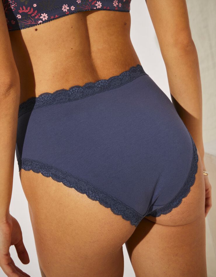 Culotte haute en coton imprimé Capella - lot de 2 (bleu grisé) Culotte haute en coton imprimé Capella - lot de 2 (bleu grisé)