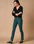 Pantalon droit stretch uni (vert sapin)