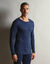 T-shirt sous-vêtement homme col rond manches longues chaleur douce - lot de 2 (marine)