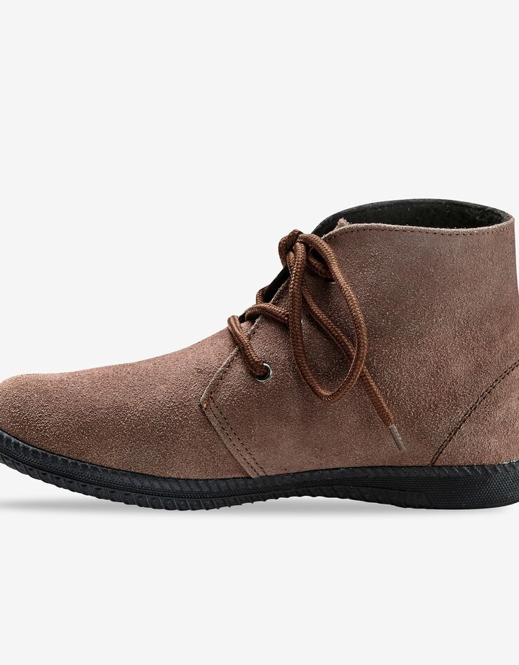 Bottines à lacet en croûte de cuir (marron) Bottines à lacet en croûte de cuir (marron)