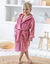 Peignoir de bain enfant à capuche licorne personnalisable microfibre (rose)