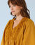 Tunique plastron fantaisie doublé, manches kimono (safran)