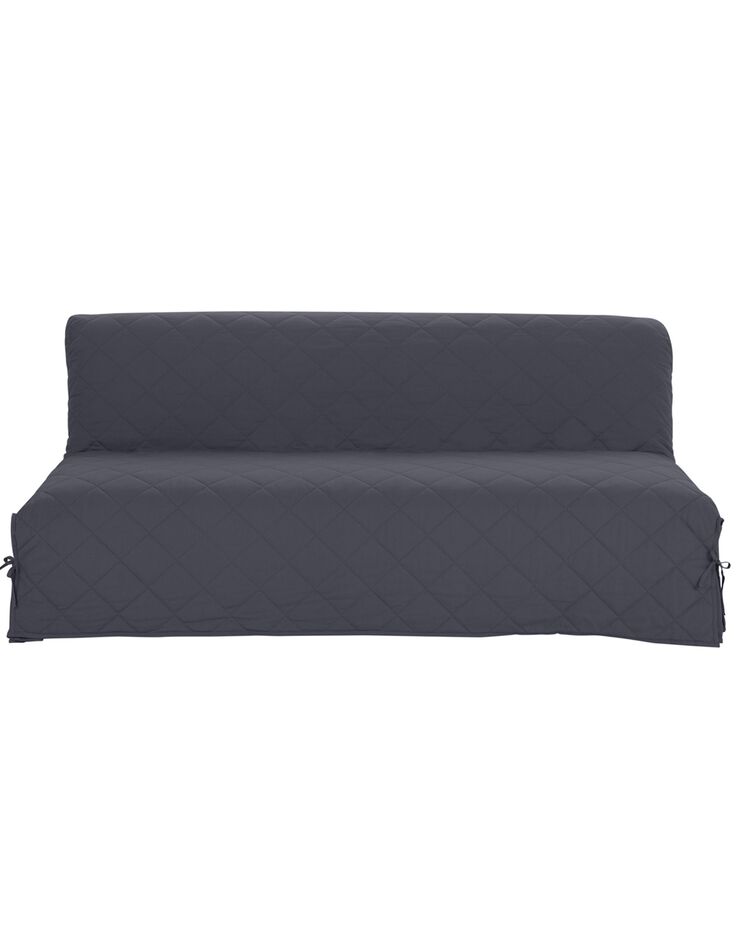 Housse clic-clac standard matelassée coton bachette uni (gris anthracite)