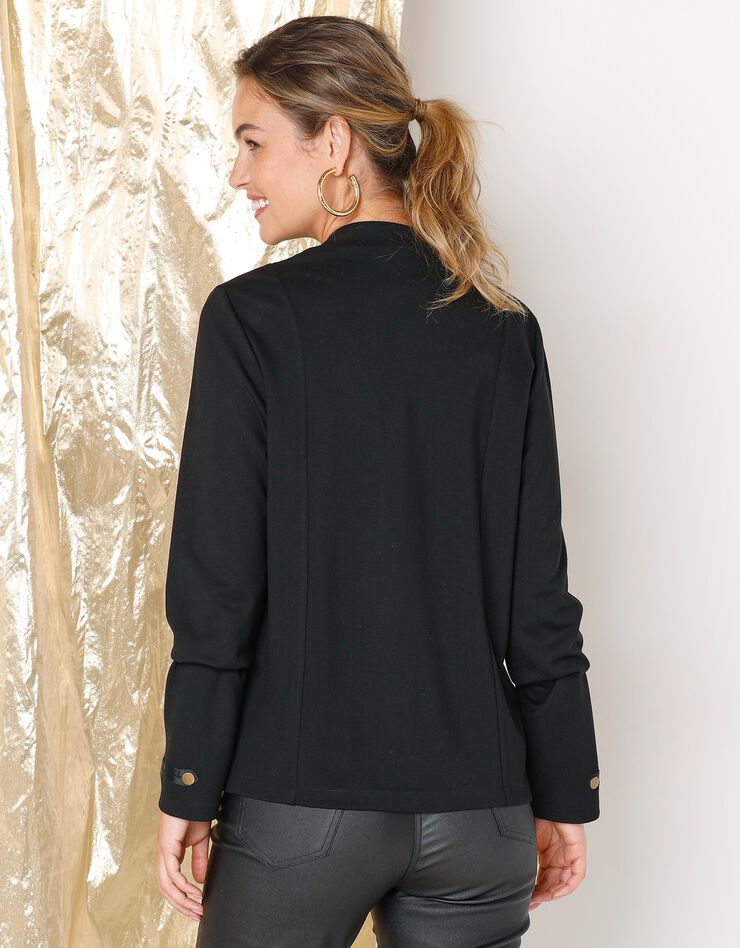 Veste “officier” maille fluide (noir) Veste “officier” maille fluide (noir)