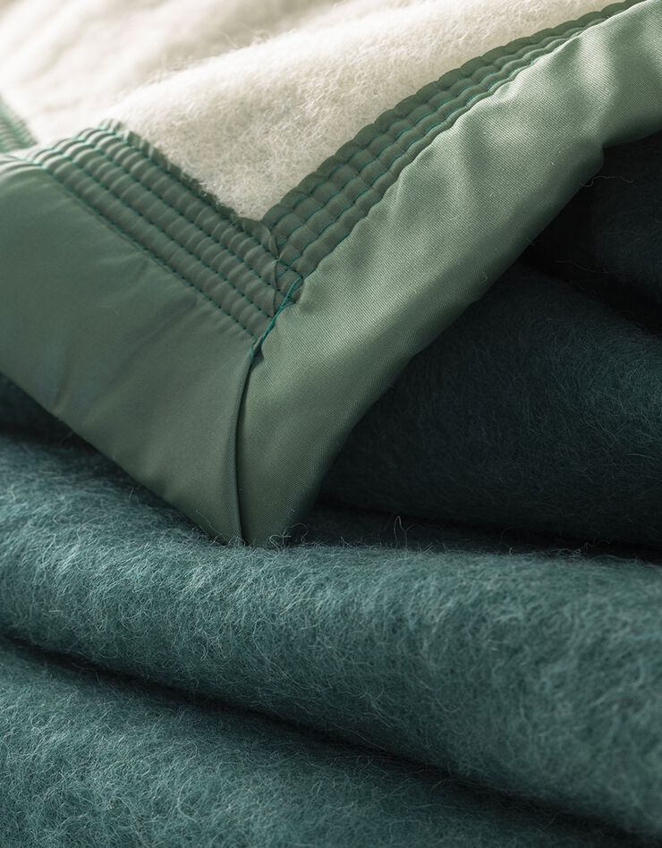 Couverture bicolore laine 800g/m2 (vert)
