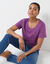 T-shirt col rond manches courtes (violet)