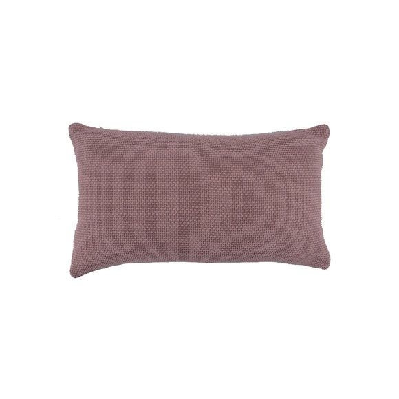 Coussin rectangulaire uni, velours chenille (vieux rose)