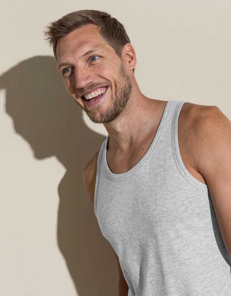 Débardeur sport - lot de 3 (3 écru chiné / gris / bleuet) Débardeur sport - lot de 3 (3 écru chiné / gris / bleuet)