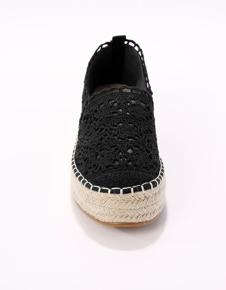 Espadrilles macramé semelle corde "plateforme" (noir) Espadrilles macramé semelle corde "plateforme" (noir)