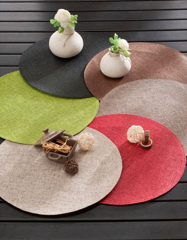 Set de table rond bambou - Lot de 4 (taupe)