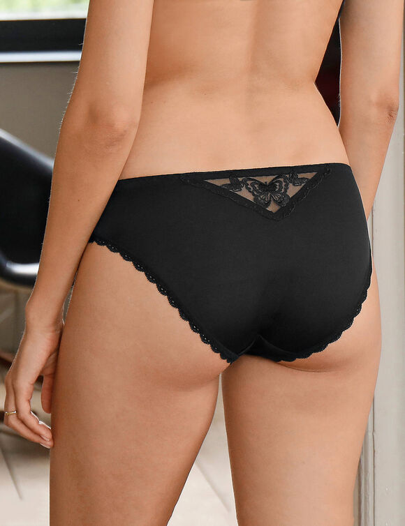 Culotte microfibre et tulle brodé Biella  (noir)